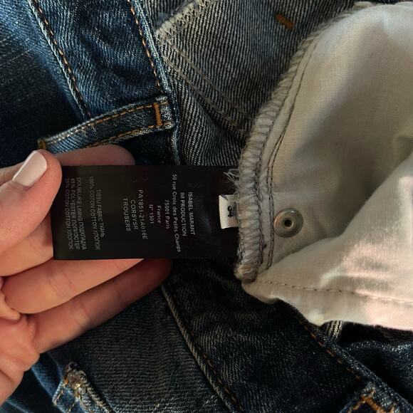 NWT ISABEL MARANT CORSY Jeans High Waist Straight Leg Blue Denim Size 2 Slouchy - Picture 16 of 16